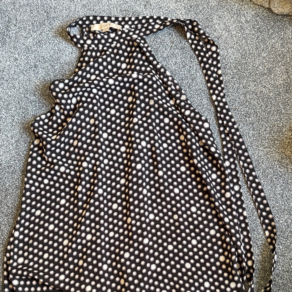 LOFT Black top with White Pattern